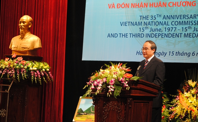Phó Thủ tướng Nguyễn Thiện Nhân phát biểu tại buổi Lễ
