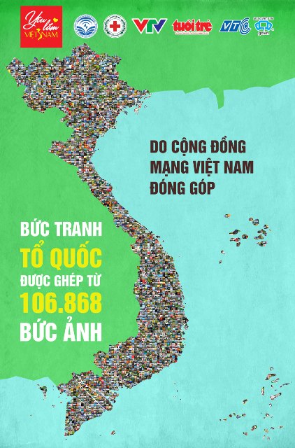 Bức tranh hình bản đồ Tổ quốc với chủ đề “Yêu lắm Việt Nam”