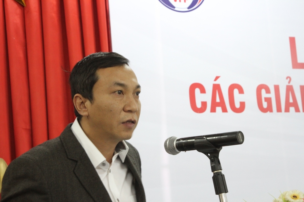 Phó Chủ tịch VFF, Ông Trần Quốc Tuấn phát biểu tại buổi lễ 