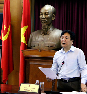 Thứ trưởng Vương Duy Biên phát biểu tại buổi Họp báo