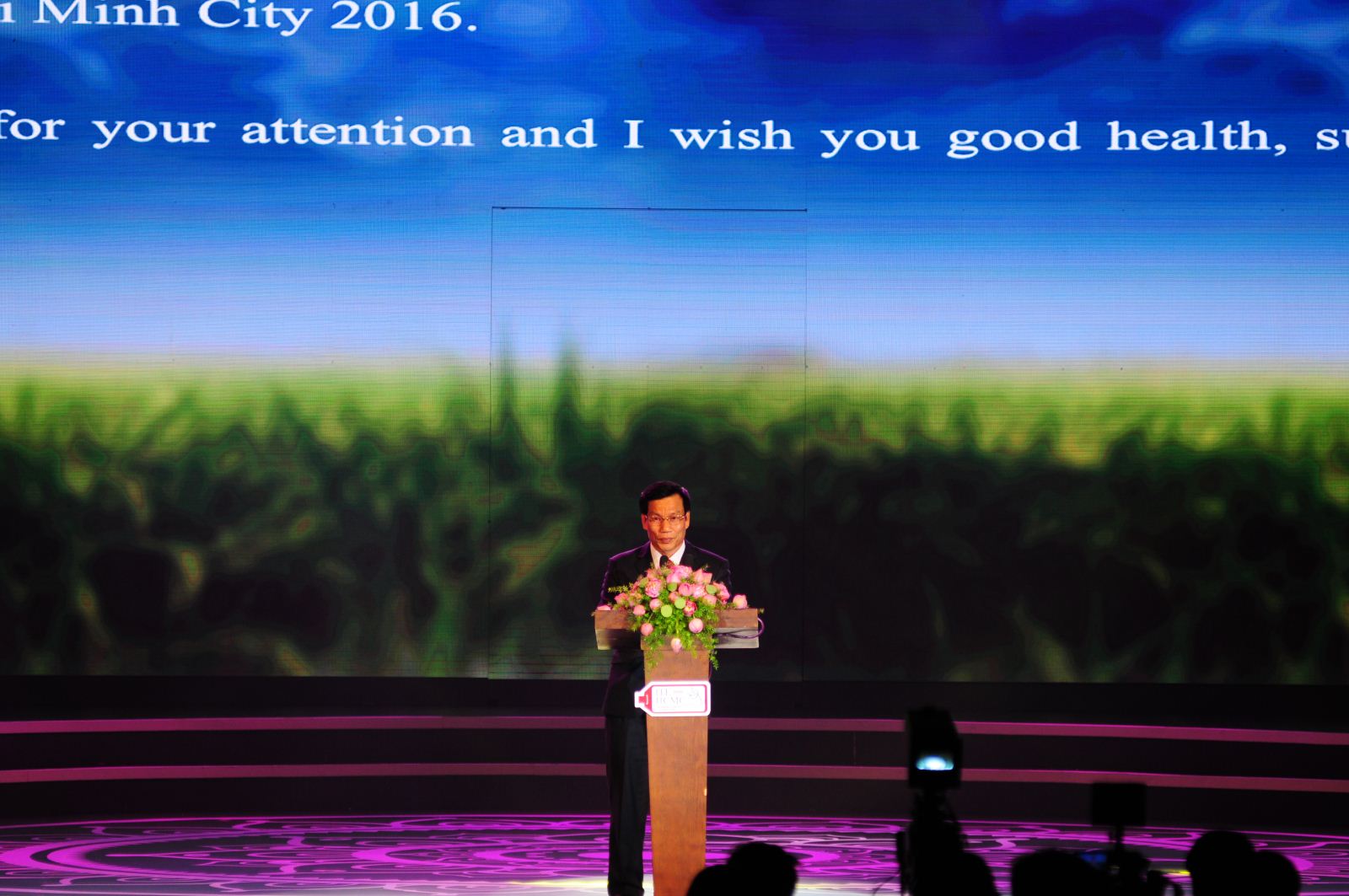 Bộ trưởng Bộ VHTTDL Nguyễn Ngọc Thiện phát biểu tại Lễ Khai mạc ITE HCMC 2016.