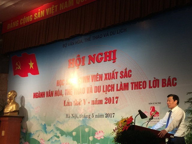 Bộ trưởng Bộ VHTTDL Nguyễn Ngọc Thiện phát biểu tại Hội nghị