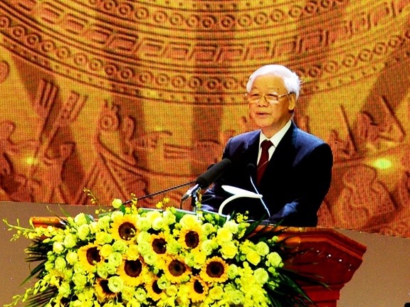 Tổng Bí thư Nguyễn Phú Trọng phát biểu tại Lễ Tuyên dương
