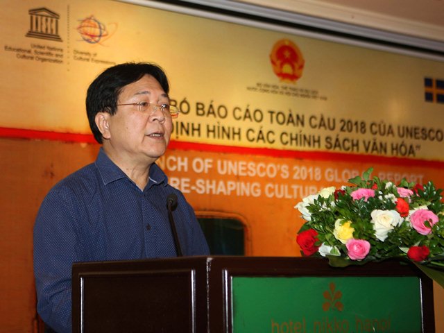 Thứ trưởng Bộ VHTTDL Vương Duy Biên phát biểu tại buổi lễ
