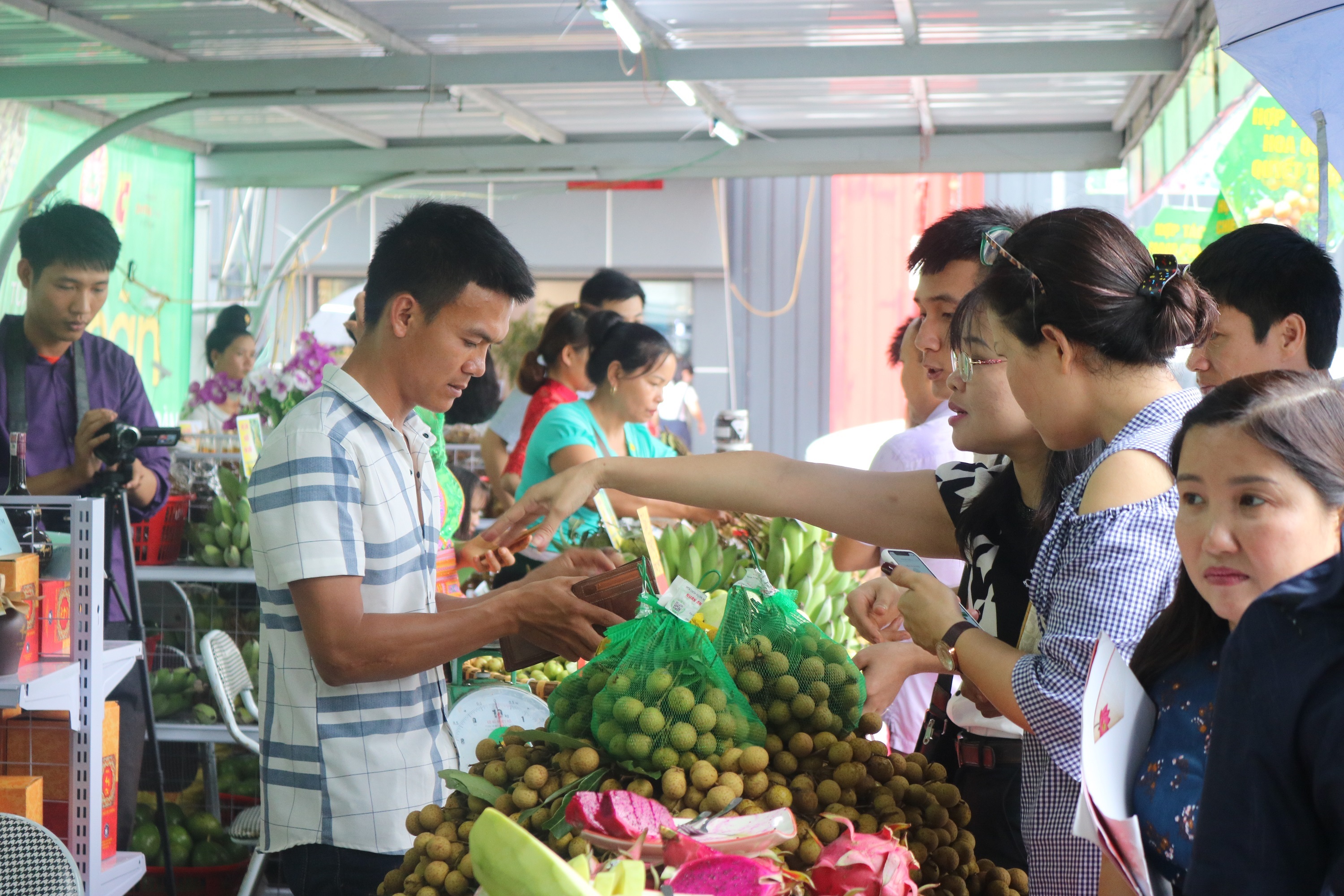 Người tiêu dùng Thủ đô Hà Nội hào hứng mua nhãn Sơn La tại Tuần lễ Nhãn và nông sản an toàn tỉnh Sơn La 2018