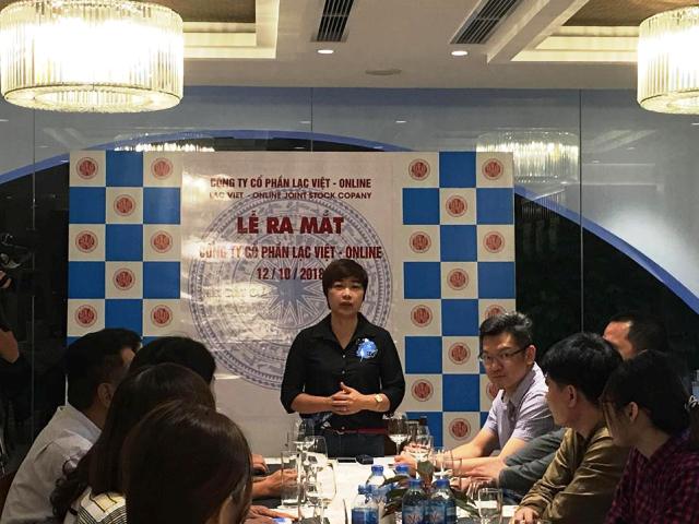 CEO Đỗ Thị Hồng Hạnh - Giám đốc phụ trách kinh doanh Công ty Cổ phần Lạc Việt Online phát biểu tại buổi lễ ra mắt.