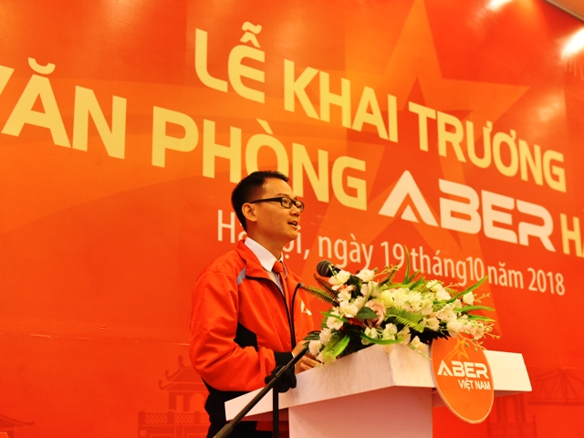 Tổng Giám đốc ABER Việt Nam Huỳnh Lê Phú Phong phát biểu tại buổi lễ