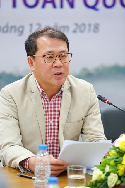 Ông Nguyễn Hà Nam, Trưởng ban Thư ký biên tập Đài THVN trả lời báo chí