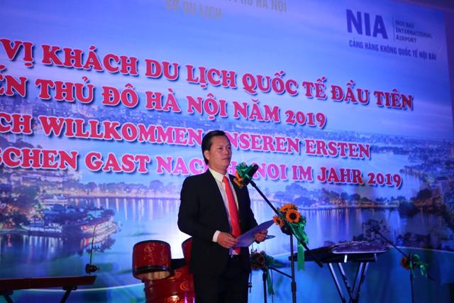 Giám đốc Sở Du lịch Hà Nội Trần Đức Hải phát biểu tại buổi lễ