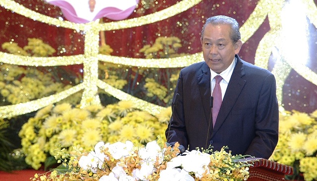 Ủy viên Bộ Chính trị, Phó Thủ tướng Thường trực Chính phủ Trương Hòa Bình phát biểu tại lễ bế mạc