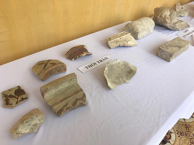Một số mẫu hiện vật tại hố khai quật lần này