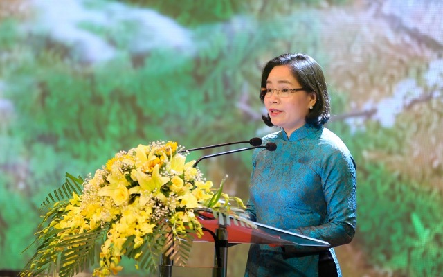 Thứ trưởng Bộ VHTTDL Trịnh Thị Thủy phát biểu khai mạc Ngày hội